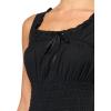 Lucky Brand Women’s Poplin Lace Trimmed Smocked Midi Dress(Caviar)