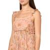 Lucky Brand Women’s Printed Ruffle Sleeve Midi Dress(Pink Floral)
