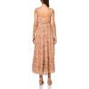 Lucky Brand Women’s Printed Ruffle Sleeve Midi Dress(Pink Floral)