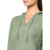Lucky Brand Women’s Pullover Ribbed Hoodie (7gg)(Olivine)