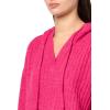 Lucky Brand Women’s Pullover Ribbed Hoodie (7gg)(Pink Power)