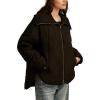 Lucky Brand Women’s Quilted Jacket with Ribbed Collar(Black)