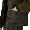 Lucky Brand Women’s Reversible Mixed Media Faux Shearling Jacket(Olive Multi)