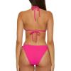 Lucky Brand Women’s Sky Above Sand Textured Triangle Top Side Bottom Bikini Set, Adjustable, Tie Back, Two Piece Swimsuits(Magenta)