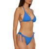 Lucky Brand Women’s Sky Above Sand Textured Triangle Top Side Bottom Bikini Set, Adjustable, Tie Back, Two Piece Swimsuits(Vibrant Blue)