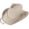 Lucky Brand Womens Straw Cowboy Hat | Western | Woven | Wide Brim | Adjustable | Breathable | Straw | Sun Protection(Metallic Straw – Champagne)