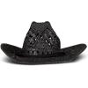 Lucky Brand Womens Straw Cowboy Hat | Western | Woven | Wide Brim | Adjustable | Breathable | Straw | Sun Protection(Woven Straw – Black)