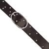 Lucky Brand Women’s Studded Leather Belt | Stylish | Classic | Modern | Jeans | Pants | Skirt | Dress(Center Bar Studded – Black)