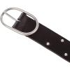 Lucky Brand Women’s Studded Leather Belt | Stylish | Classic | Modern | Jeans | Pants | Skirt | Dress(Center Bar Studded – Black)