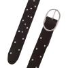 Lucky Brand Women’s Studded Leather Belt | Stylish | Classic | Modern | Jeans | Pants | Skirt | Dress(Center Bar Studded – Black)