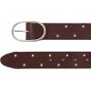 Lucky Brand Women’s Studded Leather Belt | Stylish | Classic | Modern | Jeans | Pants | Skirt | Dress(Center Bar Studded – Brown)
