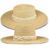 Lucky Brand Womens Summer Straw Wide Brim Boater Panama Adjustable Hat (One Size Fits Most)(Straw Boater – Natural)