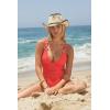 Lucky Brand Women’s Valencia One Piece Swimsuit, Plunge V-Neck, Bathing Suits(Coral)