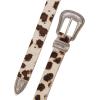Lucky Brand Women’s Western-Inspired Leather Belt | Classic | American Heritage | Casual | Vintage | Cowboy(Haircalf Western – Spotted Cow)