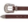 Lucky Brand Women’s Western-Inspired Leather Belt | Classic | American Heritage | Casual | Vintage | Cowboy(Suede Western – Brown)