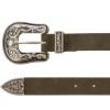 Lucky Brand Women’s Western-Inspired Leather Belt | Classic | American Heritage | Casual | Vintage | Cowboy(Suede Western – Olive)