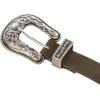Lucky Brand Women’s Western-Inspired Leather Belt | Classic | American Heritage | Casual | Vintage | Cowboy(Suede Western – Olive)
