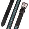 Lucky Brand Women’s Western-Inspired Leather Belt | Classic | American Heritage | Casual | Vintage | Cowboy(Turquoise Beaded – Black)