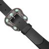 Lucky Brand Women’s Western-Inspired Leather Belt | Classic | American Heritage | Casual | Vintage | Cowboy(Turquoise Stud – Black)