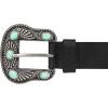 Lucky Brand Women’s Western-Inspired Leather Belt | Classic | American Heritage | Casual | Vintage | Cowboy(Turquoise Stud – Black)