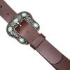 Lucky Brand Women’s Western-Inspired Leather Belt | Classic | American Heritage | Casual | Vintage | Cowboy(Turquoise Stud – Brown)