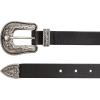 Lucky Brand Women’s Western-Inspired Leather Belt | Classic | American Heritage | Casual | Vintage | Cowboy(Western Buckle and Tip – Black)