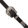Lucky Brand Women’s Western-Inspired Leather Belt | Classic | American Heritage | Casual | Vintage | Cowboy(Western Buckle and Tip – Black)