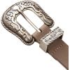 Lucky Brand Women’s Western-Inspired Leather Belt | Classic | American Heritage | Casual | Vintage | Cowboy(Western Buckle and Tip – Sand)