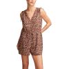 Lucky Brand Womens Women’s Cinched Floral Romper(Peach Whip Multi)
