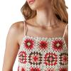 Lucky Brand Womens Women’s Crochet Romper(Pink Granny Square)