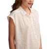Lucky Brand Womens Women’s Solid Short Sleeve Popover W/Schiffli(Bright White)