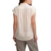 Lucky Brand Womens Women’s Solid Short Sleeve Popover W/Schiffli(Bright White)