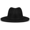 Lucky Brand Womens Wool Fedora Wide Brim Adjustable Hat with Faux Suede Tie (One Size Fits Most)(Black)