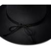 Lucky Brand Womens Wool Fedora Wide Brim Adjustable Hat with Faux Suede Tie (One Size Fits Most)(Black)