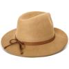 Lucky Brand Womens Wool Fedora Wide Brim Adjustable Hat with Faux Suede Tie (One Size Fits Most)(Khaki)