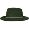 Lucky Brand Womens Wool Fedora Wide Brim Adjustable Hat with Faux Suede Tie (One Size Fits Most)(Olive)