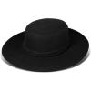 Lucky Brand Womens Wool Felt Fabric Wide Brim Ranger Boater Adjustable Hat (One Size Fits Most)(Boater – Black)