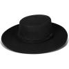 Lucky Brand Womens Wool Felt Fabric Wide Brim Ranger Boater Adjustable Hat (One Size Fits Most)(Boater – Black)