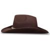 Lucky Brand Womens Wool Felt Fabric Wide Brim Ranger Boater Adjustable Hat (One Size Fits Most)(Cowboy W/ Beaded Band – Brown)