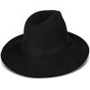 Lucky Brand Womens Wool Felt Fabric Wide Brim Ranger Boater Adjustable Hat (One Size Fits Most)(Ranger W/ Band – Black)