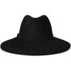 Lucky Brand Womens Wool Felt Fabric Wide Brim Ranger Boater Adjustable Hat (One Size Fits Most)(Ranger W/ Band – Black)