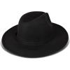 Lucky Brand Womens Wool Felt Fabric Wide Brim Ranger Boater Adjustable Hat (One Size Fits Most)(Ranger W/ Clip – Black)