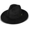 Lucky Brand Womens Wool Felt Fabric Wide Brim Ranger Boater Adjustable Hat (One Size Fits Most)(Ranger W/ Clip – Black)