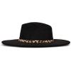 Lucky Brand Womens Wool Felt Fabric Wide Brim Ranger Boater Adjustable Hat (One Size Fits Most)(Ranger W/ Leopard Band – Black)
