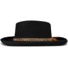 Lucky Brand Womens Wool Felt Fabric Wide Brim Ranger Boater Adjustable Hat (One Size Fits Most)(Rhinestone Tie – Black)
