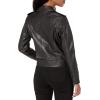 Lucky Brand womens Classic Leather Moto Jacket(Washed Black)
