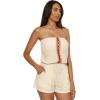 Lucky Brand womens Malaga Bandeau Romper, Crochet Trim, Casual, Beach Cover Ups for Women(Natural)