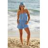 Lucky Brand womens Malaga Bandeau Romper, Crochet Trim, Casual, Beach Cover Ups for Women(Wisteria)