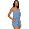 Lucky Brand womens Malaga Bandeau Romper, Crochet Trim, Casual, Beach Cover Ups for Women(Wisteria)