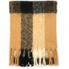 Lucky Brand womens Woven Check Scarf and Pom Hat Set- Boxed(Black)